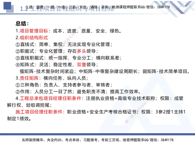 01.2025黄雨诗-核心考点速记-管理1_2026年一级建造师_2026年一建管理_2025年一建管理SVIP_02-基础精讲✿高端面授✿深度强化_33-管理《核心考点速记》黄雨诗HX_讲义