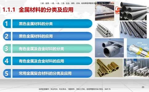 01节1.1常用材料（12.18）_2026年一级建造师_2026年一建机电_2026年一建机电SVIP_2026一建机电SVIP_02-基础精讲✿高端面授✿深度强化_07-2026年一建机电-建工社-两轮基础直播-闫娜_讲义