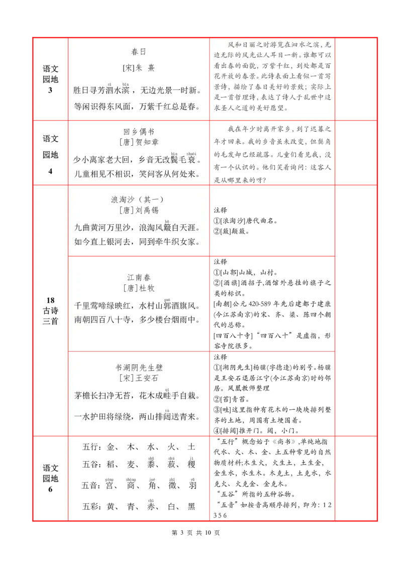 ❤25秋六语上必背内容+默写表2025年9月_1-6语文上必背和默写