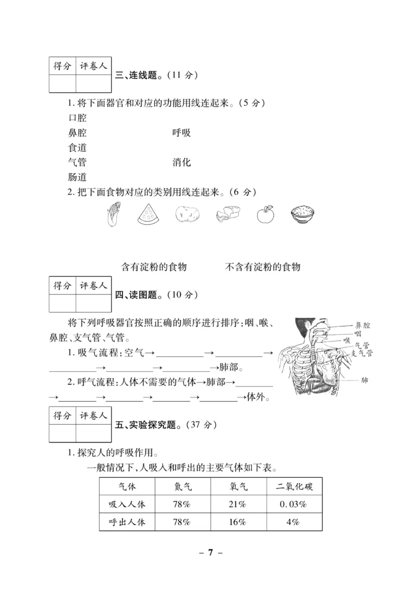 科学教科版单元测试卷4年级上册_2024年人教版小学数学一二三四五六年级上册下册期中期末试a0747_小学全科《同步练习+精品试卷》打包下载（1-6年级单元月考期中期末试卷）_小学科学