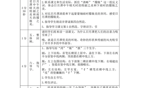 1021二年级语文（统编版）《日月潭》第二课时-1教学设计_二年级上下册资料_小学二年级学习资料-25年更新版_2-01、小学二年级语文上册_2-1-3、课件、讲义、教案_2年级上册教学设计