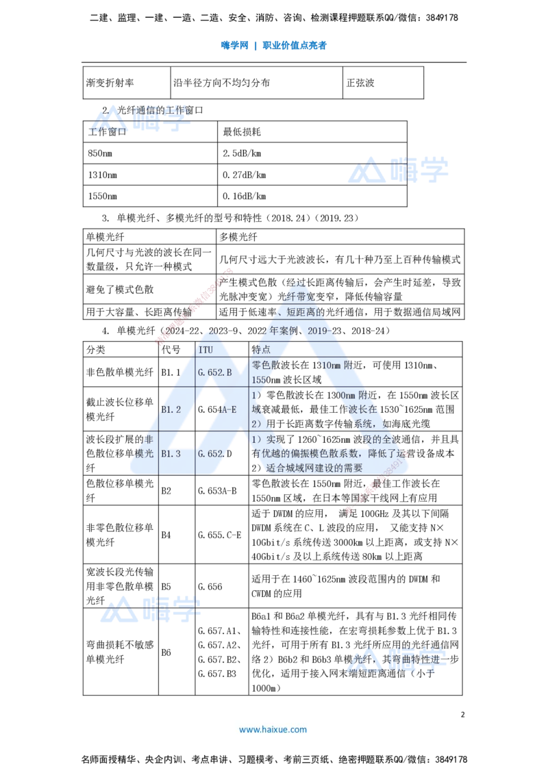 09.2025杨鹏-名师精讲通关-第一章（9）1.6通信光（电）缆特点及应用_2026年一级建造师_2026年一建通信_2025年一建通信SVIP_02-基础精讲✿高端面授✿深度强化_讲义