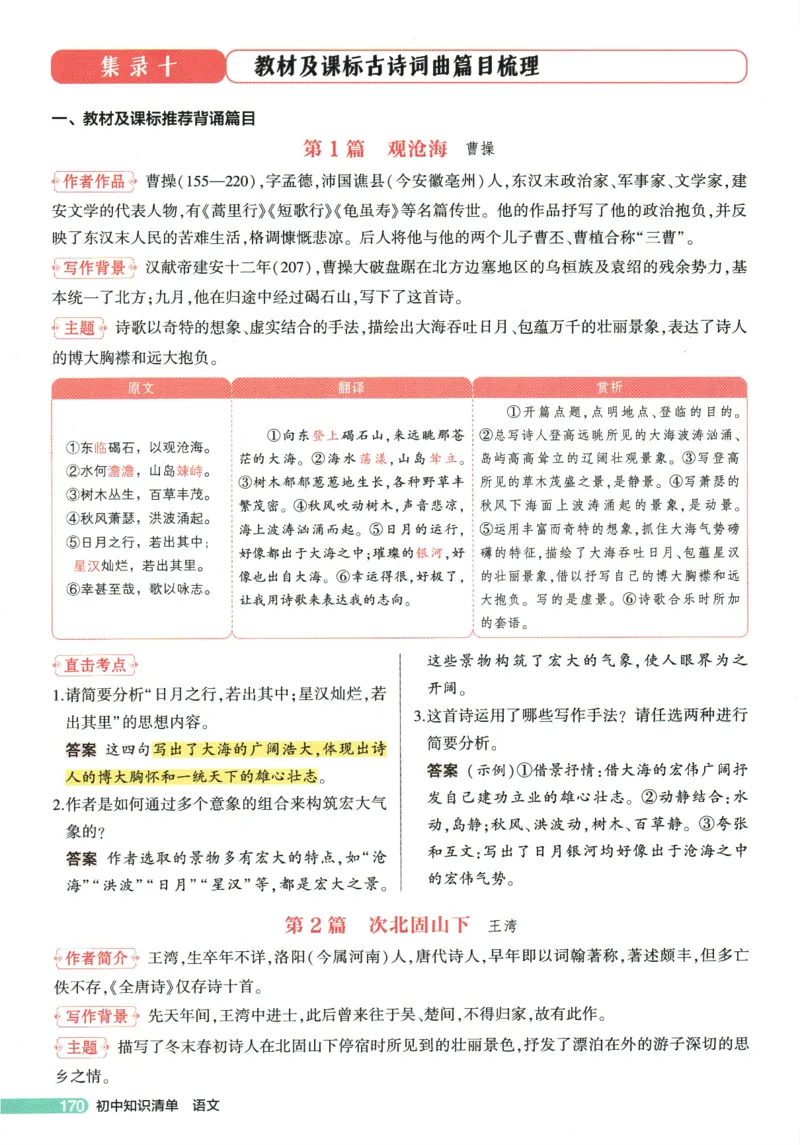 2026版53初中知识清单-语文