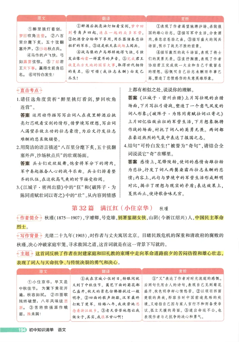 2026版53初中知识清单-语文