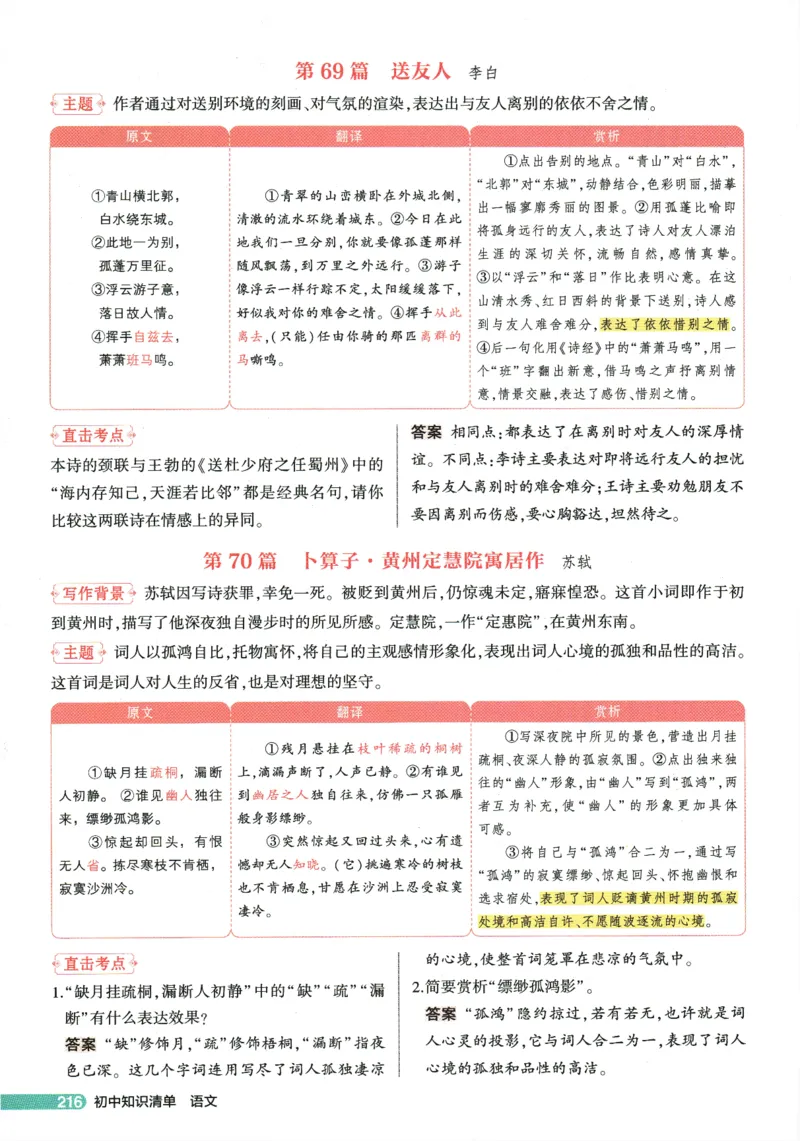 2026版53初中知识清单-语文