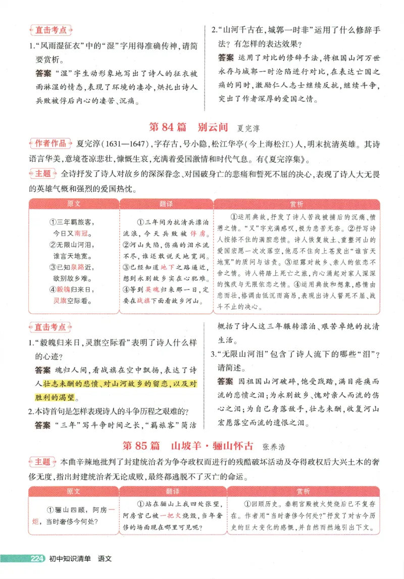 2026版53初中知识清单-语文