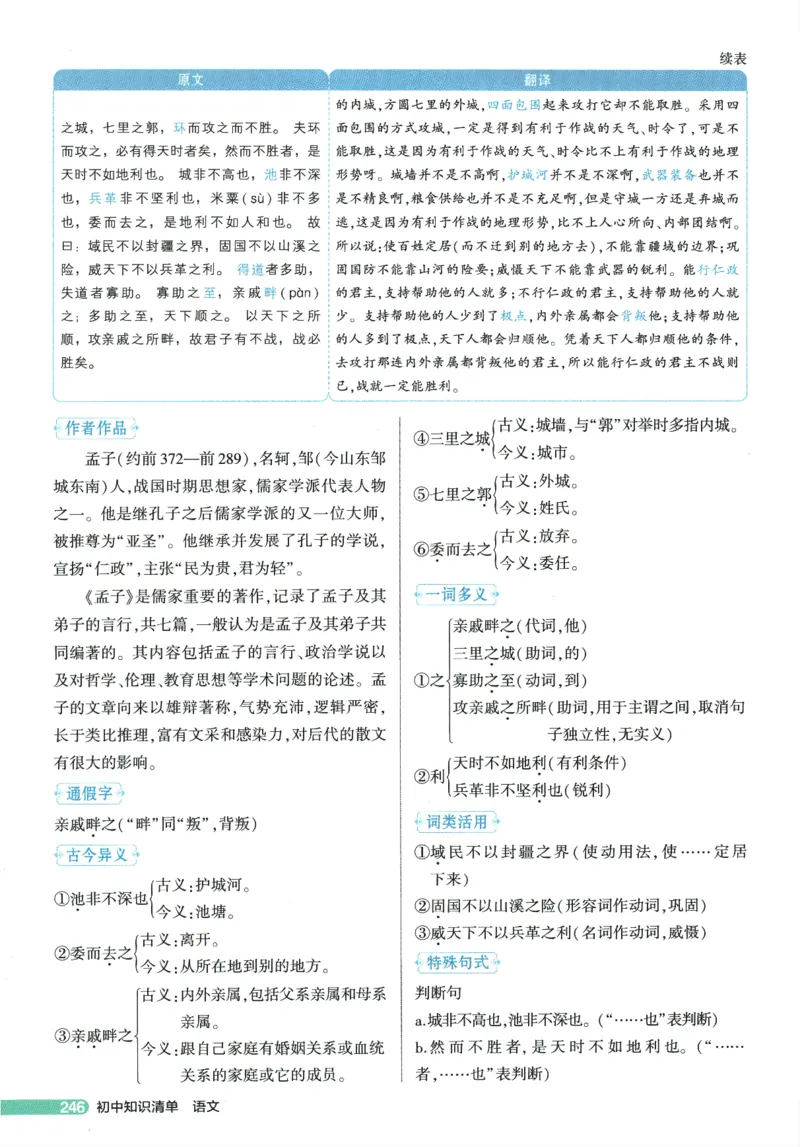 2026版53初中知识清单-语文