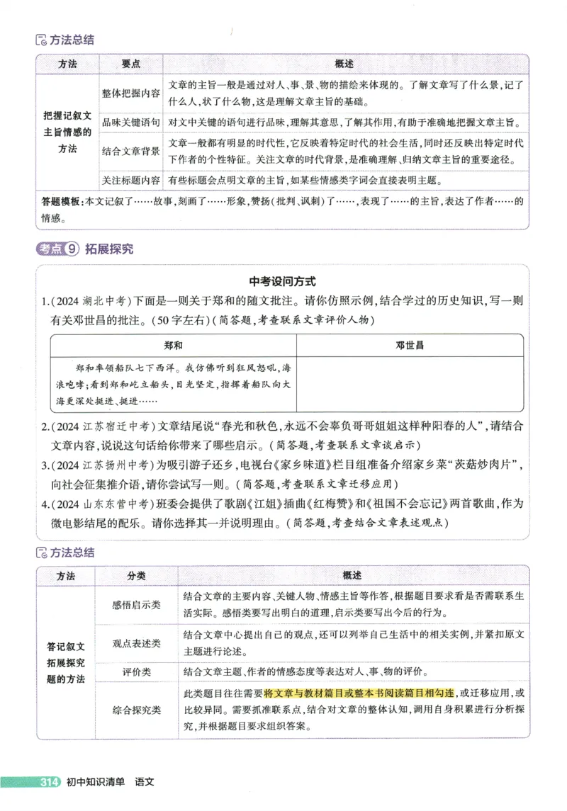 2026版53初中知识清单-语文