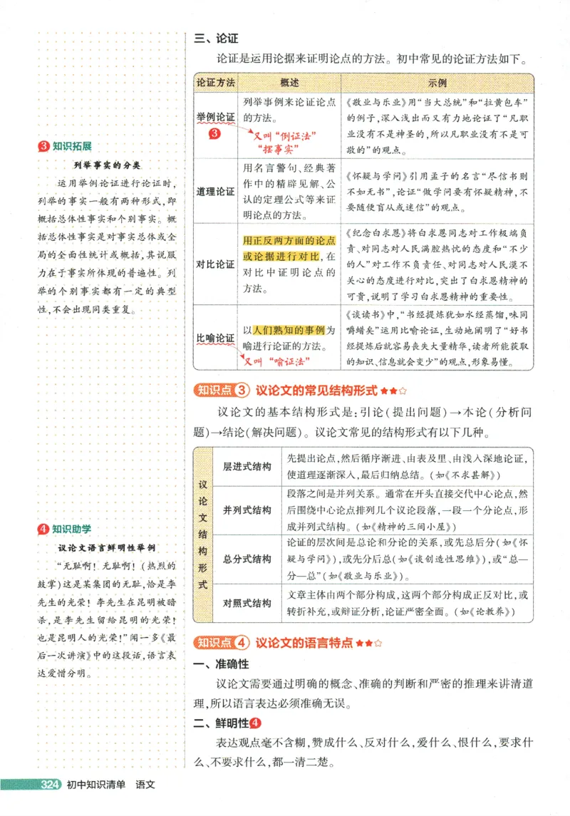 2026版53初中知识清单-语文