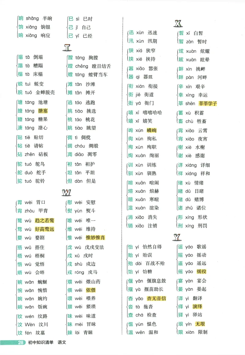 2026版53初中知识清单-语文