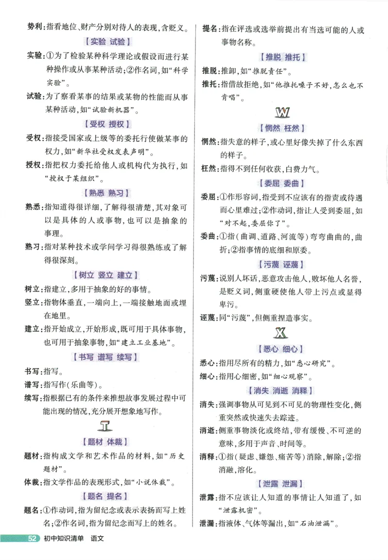 2026版53初中知识清单-语文