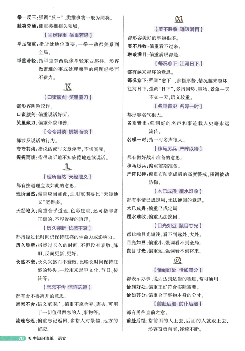 2026版53初中知识清单-语文