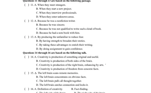 2019年高考英语试卷（上海）（秋考）（空白卷）_英语历年高考真题_新&middot;Word版2008-2025&middot;高考英语真题_英语（按年份分类）2008-2025_2019&middot;高考英语真题