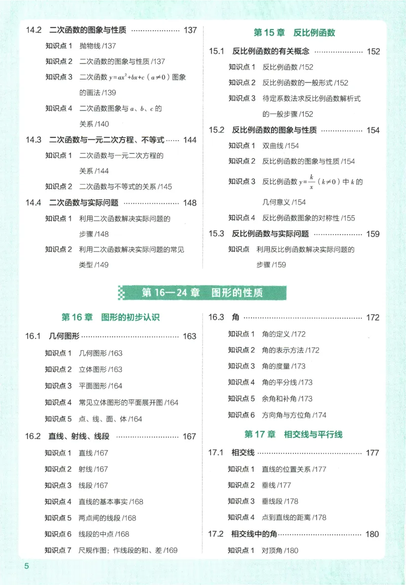 2026版53初中知识清单-数学