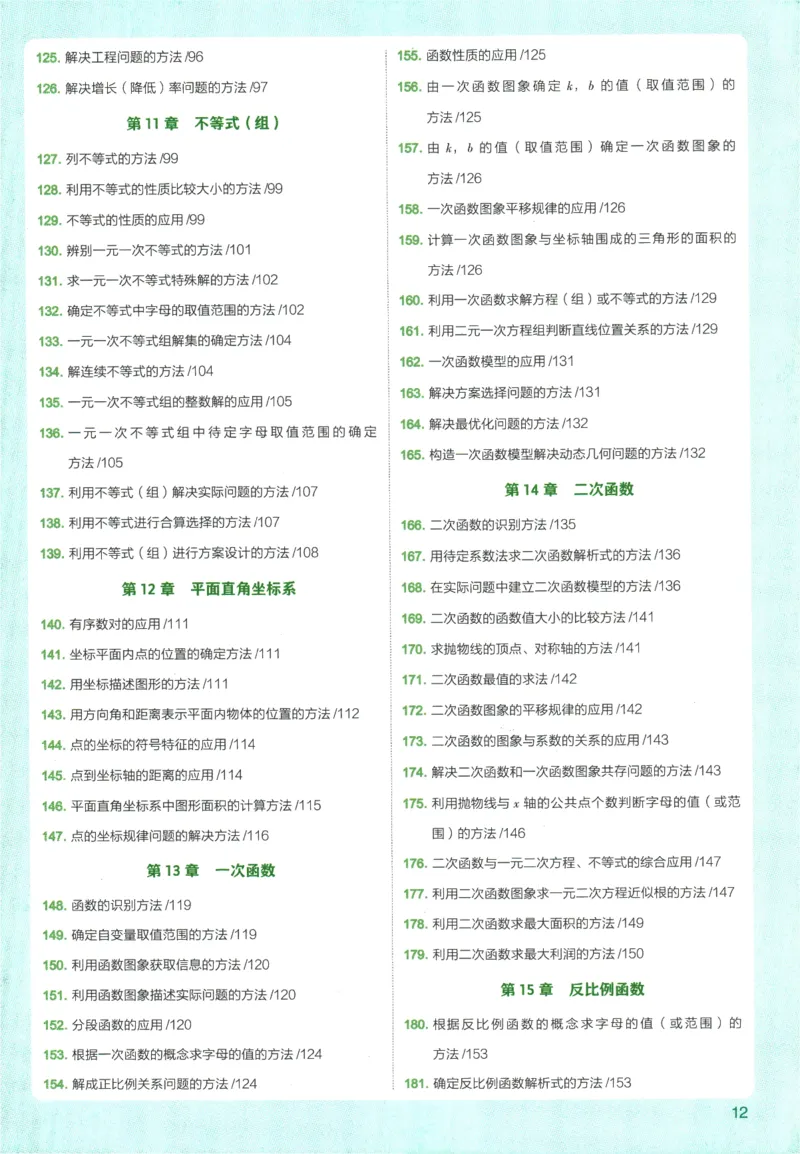 2026版53初中知识清单-数学