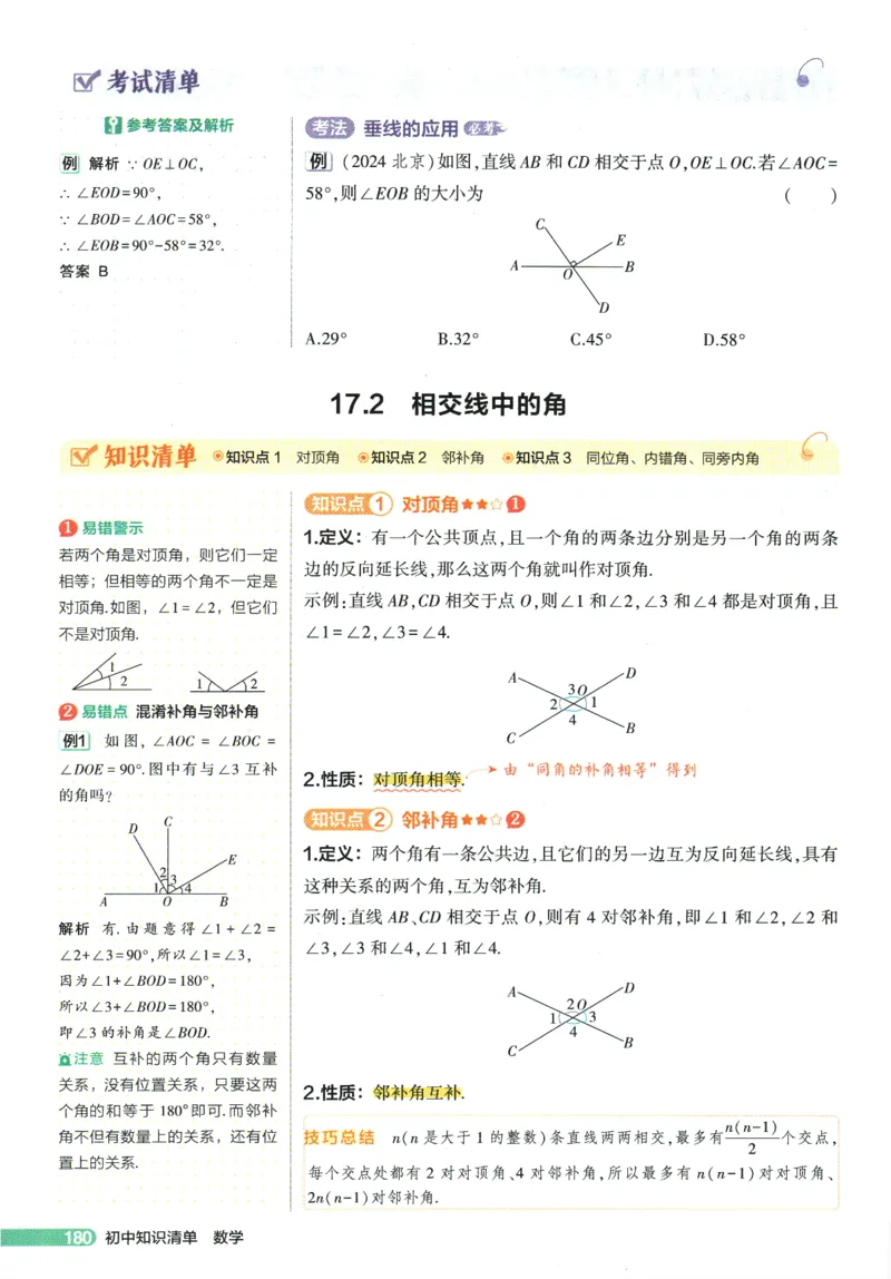 2026版53初中知识清单-数学