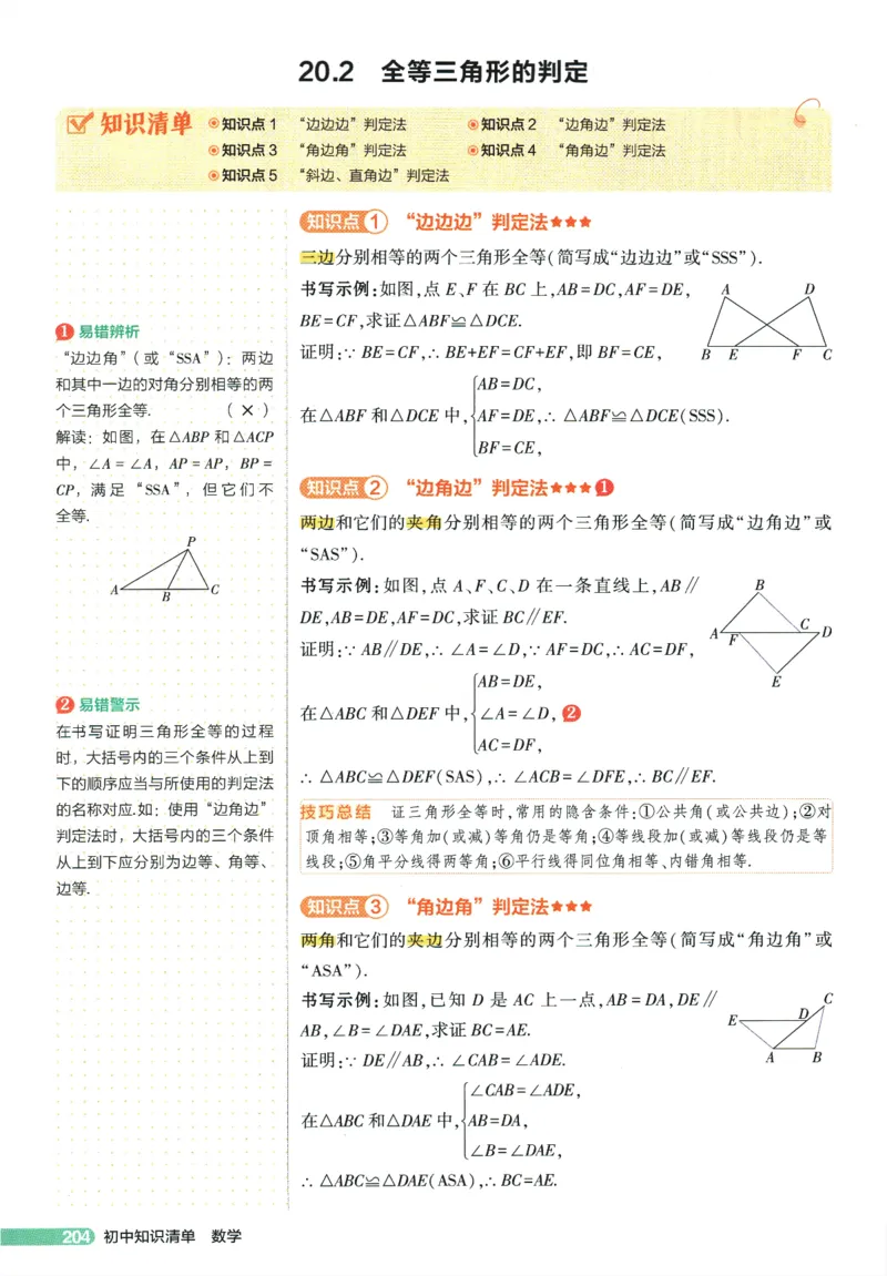2026版53初中知识清单-数学