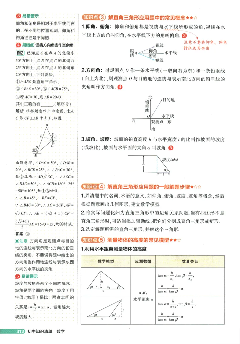 2026版53初中知识清单-数学