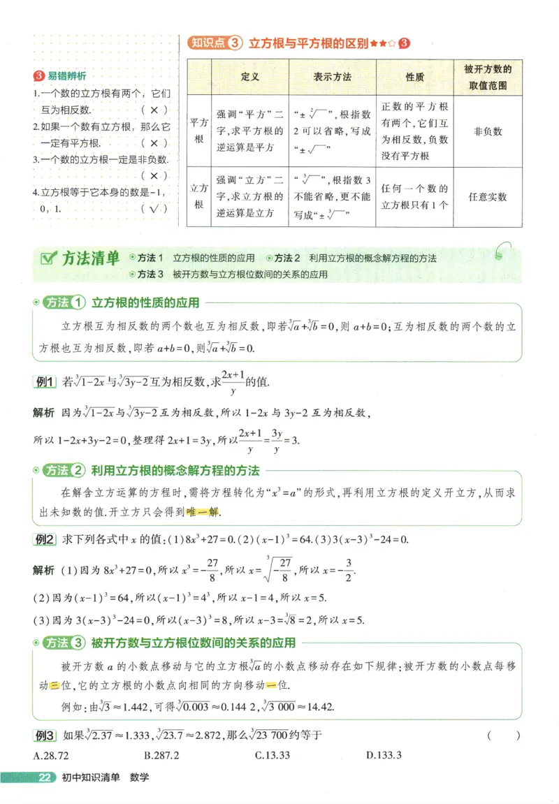 2026版53初中知识清单-数学