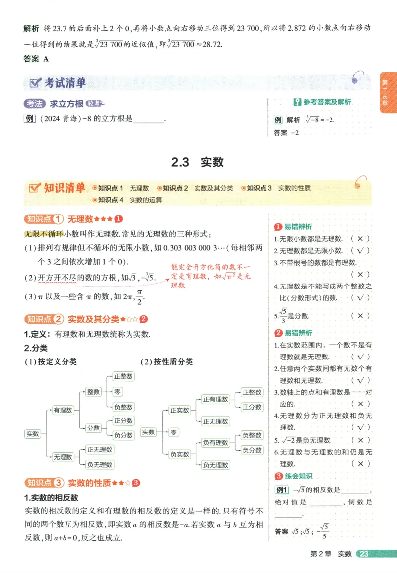 2026版53初中知识清单-数学