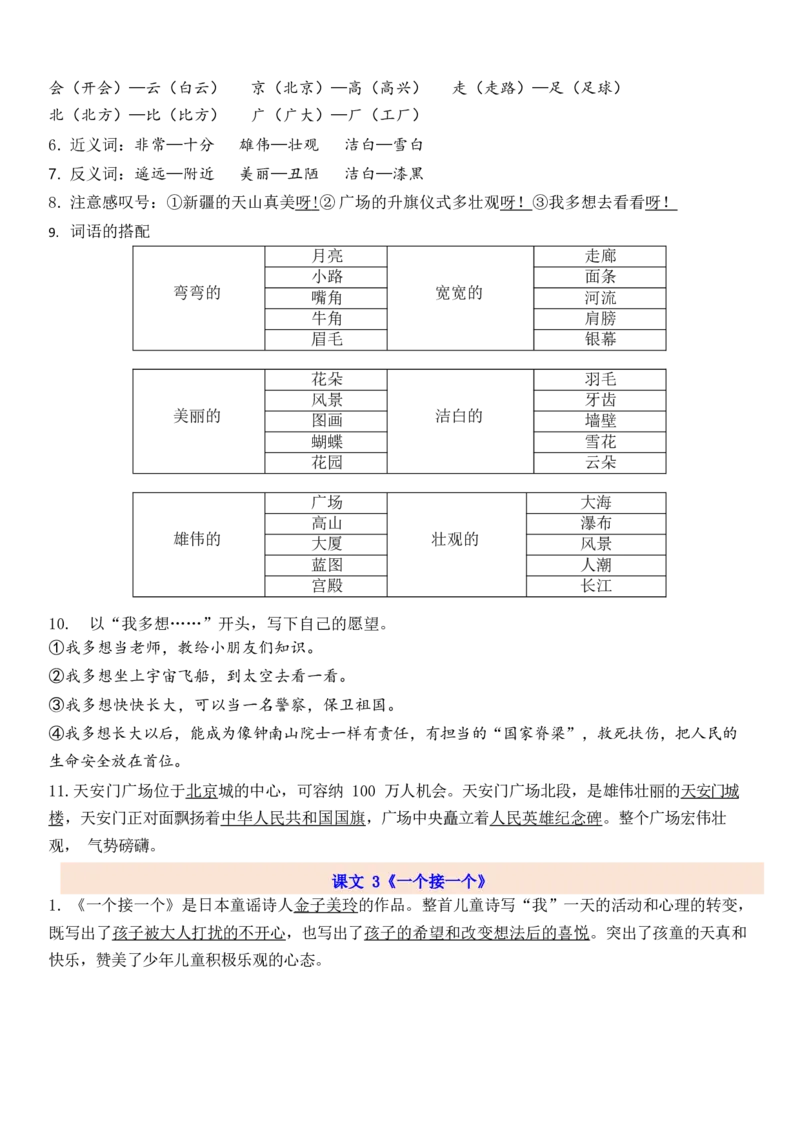 1下第2单元每课知识点_一年级上下册资料_一年级上语数英上下册学习资料_3-6-2、小学一年级语文下册_统编、部编、人教（语文全国统一只有一个版）_1、知识点总结_专项-诗词课文
