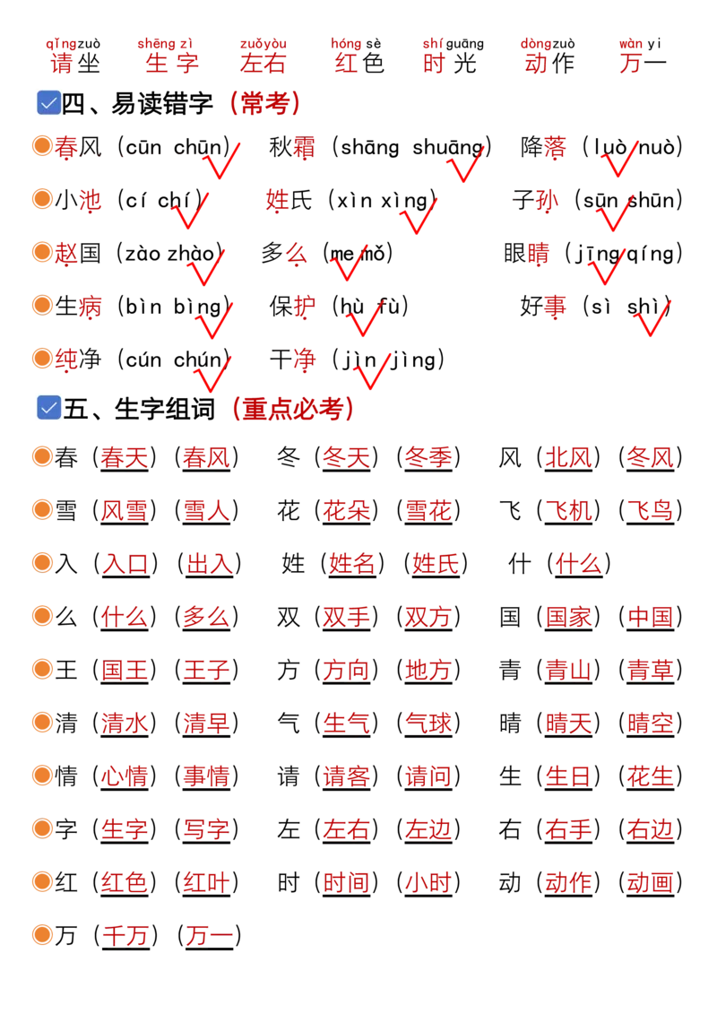 1073一年级语文下册1-8单元考点总结（含空白版）_一年级上下册资料_一年级下册小红书同款资料_一下数学