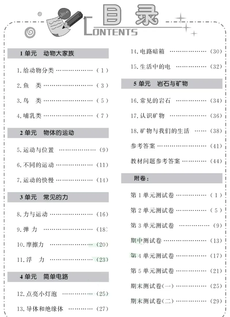 科学四年级上册苏教版_2024年人教版小学数学一二三四五六年级上册下册期中期末试a0747_小学全科《同步练习+精品试卷》打包下载（1-6年级单元月考期中期末试卷）_小学科学