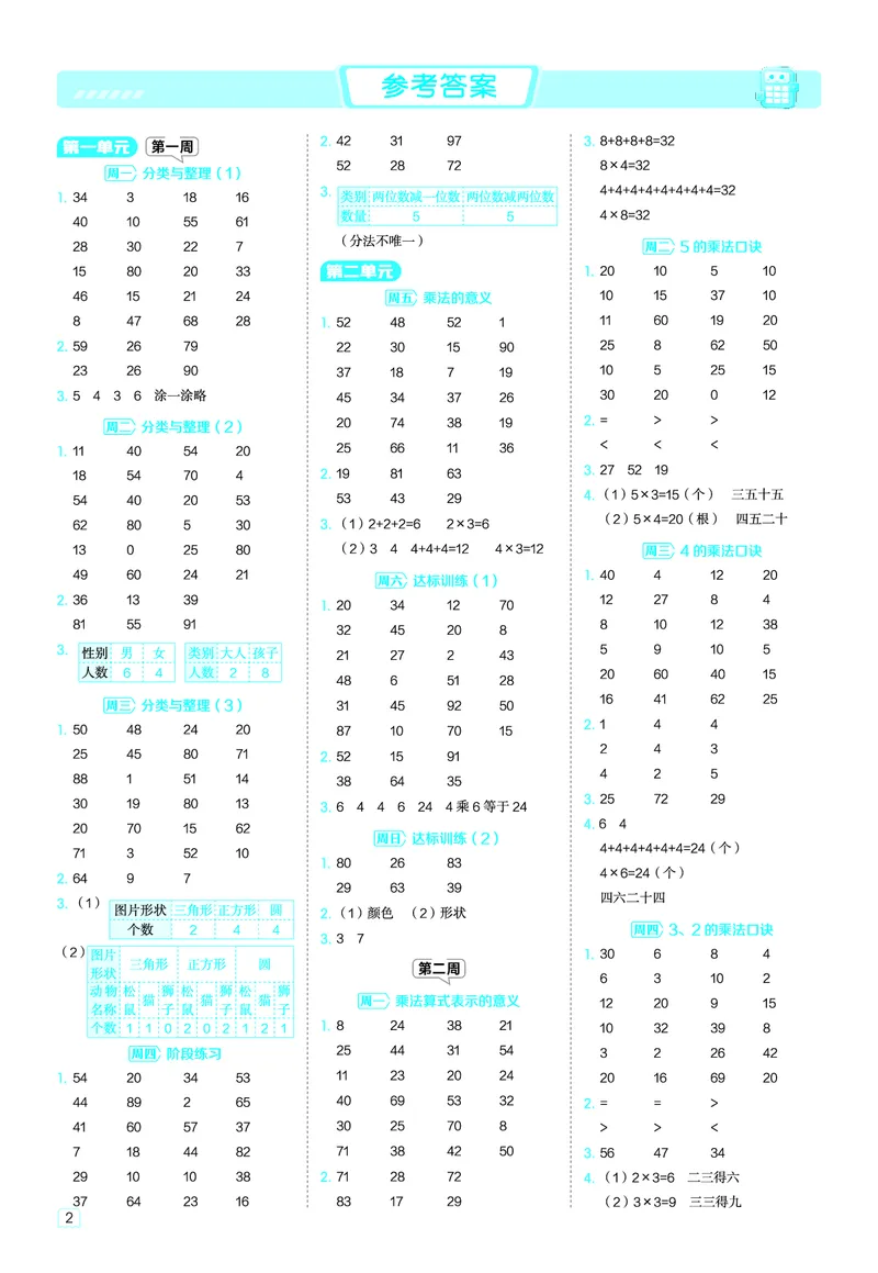 25秋星级口算天天练二年级数学上（R版）答案_🍎星级口算人教25年上册(1)