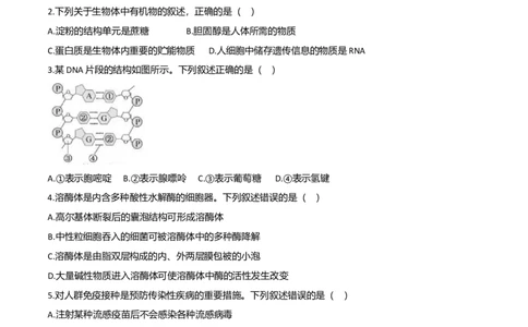 2020年高考生物试卷（浙江）7月（空白卷）_生物历年高考真题_新&middot;Word版2008-2025&middot;高考生物真题_生物（按年份分类）2008-2025_2020&middot;高考生物真题