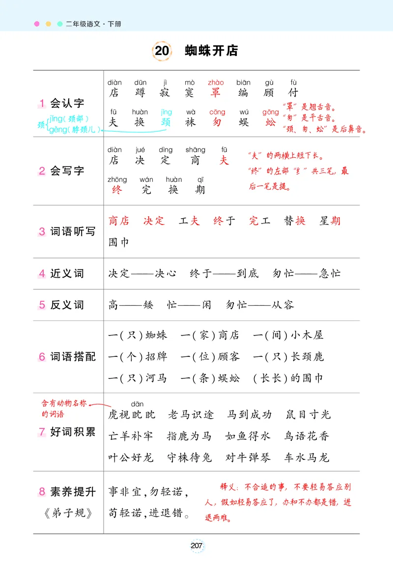 2.8状元语文笔记背记清单_二年级上下册资料_小学二年级学习资料-25年更新版_2-02、小学二年级语文下册_2-2-1、复习、知识点、归纳汇总_语文知识点总结(按每课）