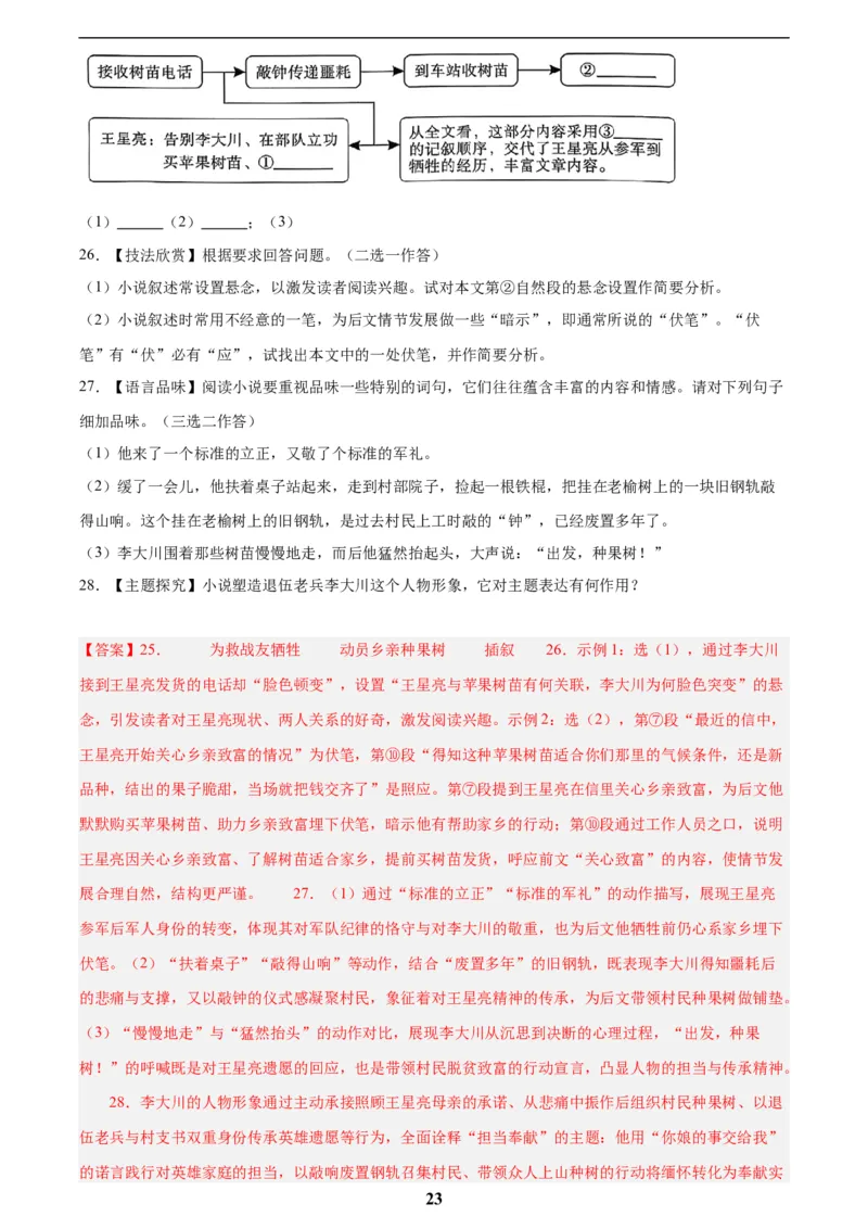 专题17小说阅读(一)(解析版)_2023-2025《3年中考1年模拟》真题分类汇编（语文、数学）(1)_2023-2025《3年中考1年模拟真题分类汇编》语文