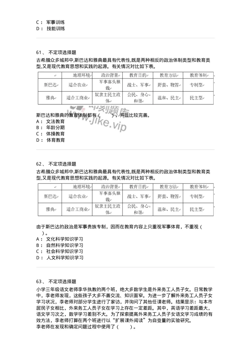 205-2021年军队文职考试《教育学》真题-137291_军队文职(1)_01.军队文职真题-专业课_（全）版本一（历年真题+章节练习+模拟题）_教育学(军队文职)_历年真题_纯题目