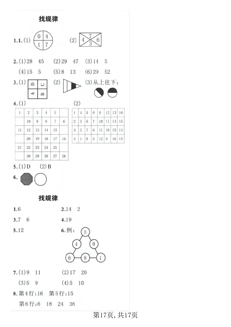 2.4一年级数学寒假作业找规律专项练习_一年级上下册资料_小学一年级学习资料-25年更新版_1-04、小学一年级数学下册_1-4-2、练习题、作业、试题、试卷_通用_通用重点必背+专项练习