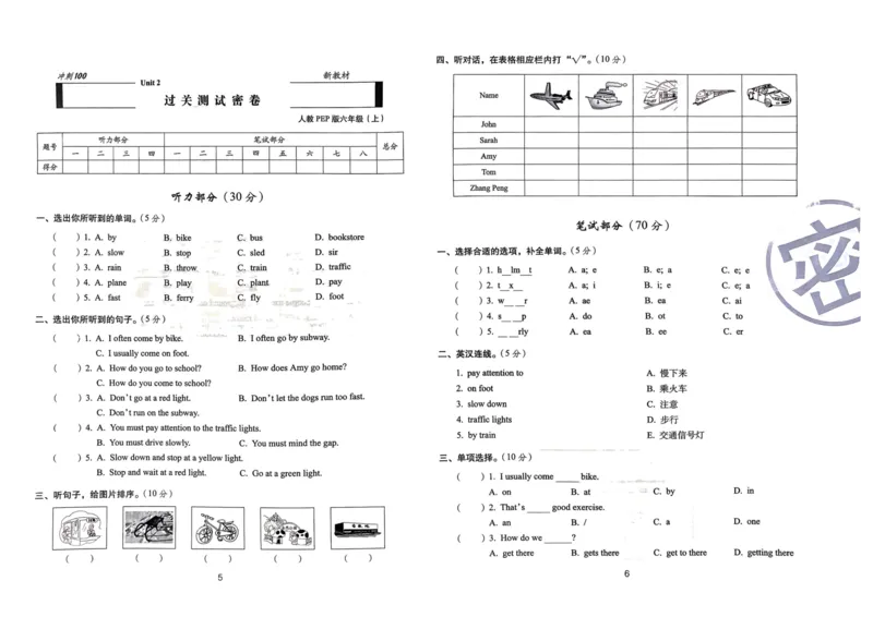 六年级英语上册人教PEP版24秋《68所期末冲刺卷》_2024年人教版小学数学一二三四五六年级上册下册期中期末试a0747_期末总复习_《期末冲刺卷》2024秋