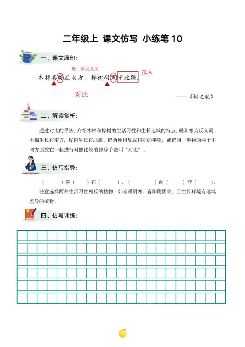 二年级上课文仿写小练笔（1-90讲V）_1-6年级语文仿写_二年级上册语文仿写句子+练习(1)