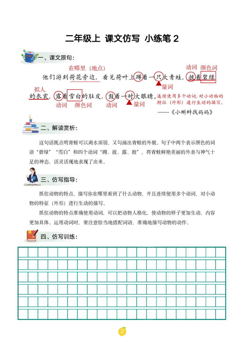 二年级上课文仿写小练笔（1-90讲V）_1-6年级语文仿写_二年级上册语文仿写句子+练习(1)