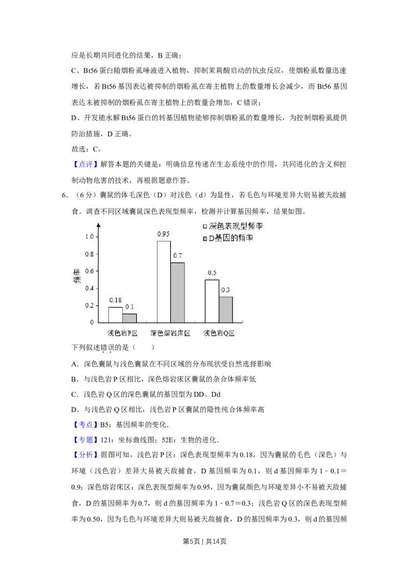 2019年高考生物试卷（天津）（解析卷）_生物历年高考真题_新&middot;Word版2008-2025&middot;高考生物真题_生物（按年份分类）2008-2025_2019&middot;高考生物真题