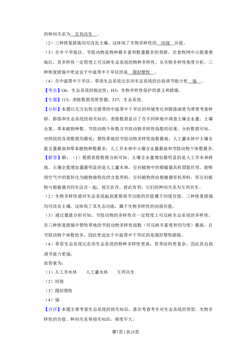 2019年高考生物试卷（天津）（解析卷）_生物历年高考真题_新&middot;Word版2008-2025&middot;高考生物真题_生物（按年份分类）2008-2025_2019&middot;高考生物真题