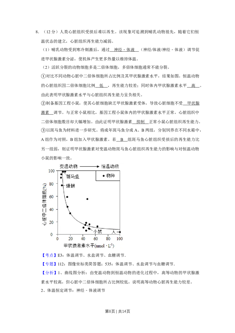 2019年高考生物试卷（天津）（解析卷）_生物历年高考真题_新&middot;Word版2008-2025&middot;高考生物真题_生物（按年份分类）2008-2025_2019&middot;高考生物真题