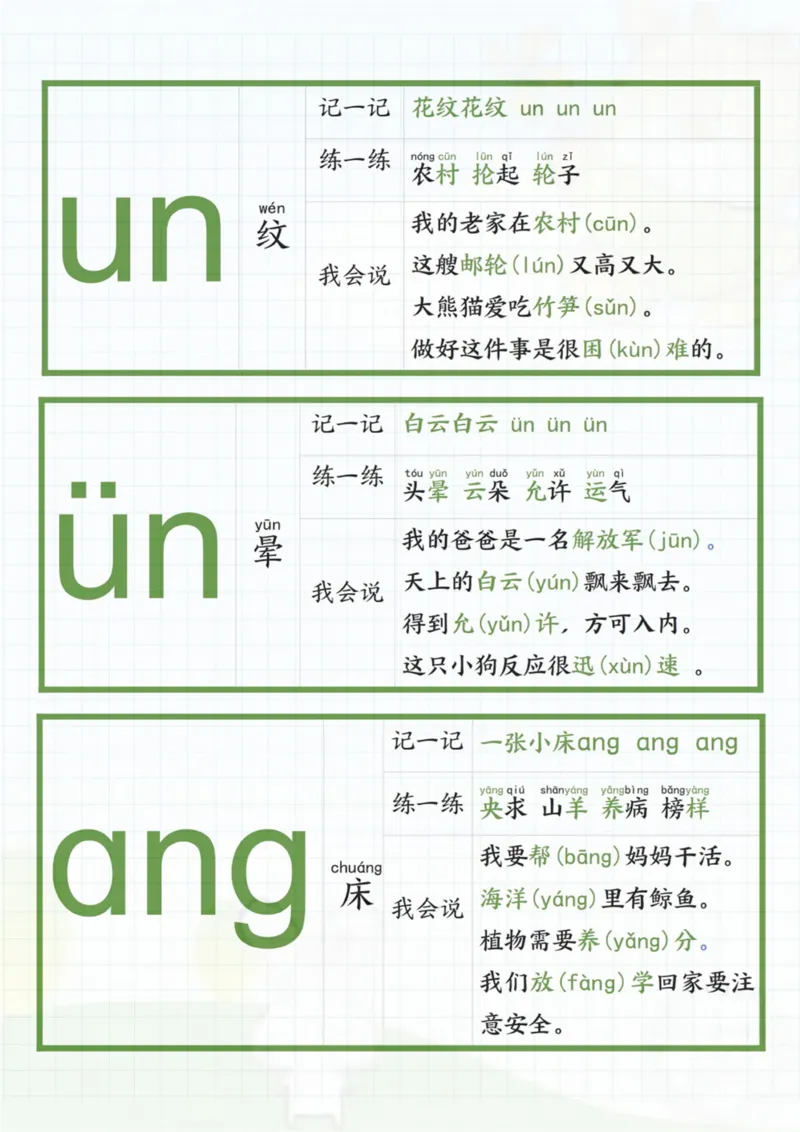 1_一年级上册拼音贴_一到六小学晨读晚默晨诵晚读_24秋一年级上册各类资料(小纸条知识点默写单)