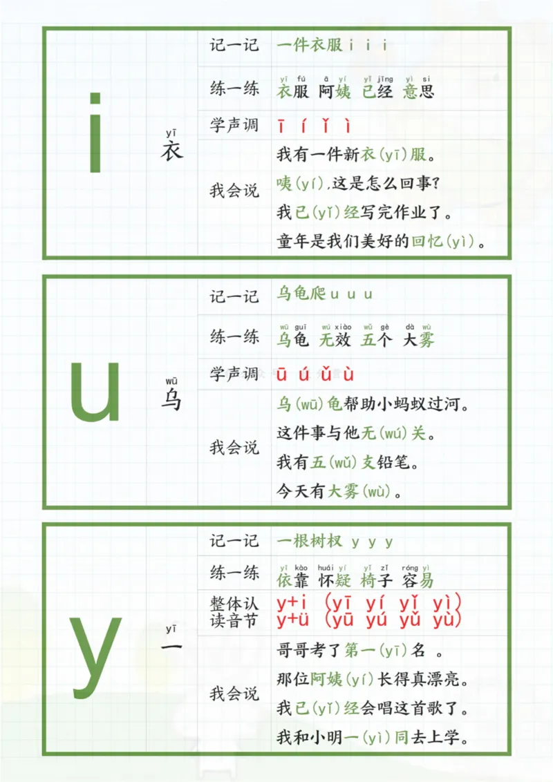 1_一年级上册拼音贴_一到六小学晨读晚默晨诵晚读_24秋一年级上册各类资料(小纸条知识点默写单)