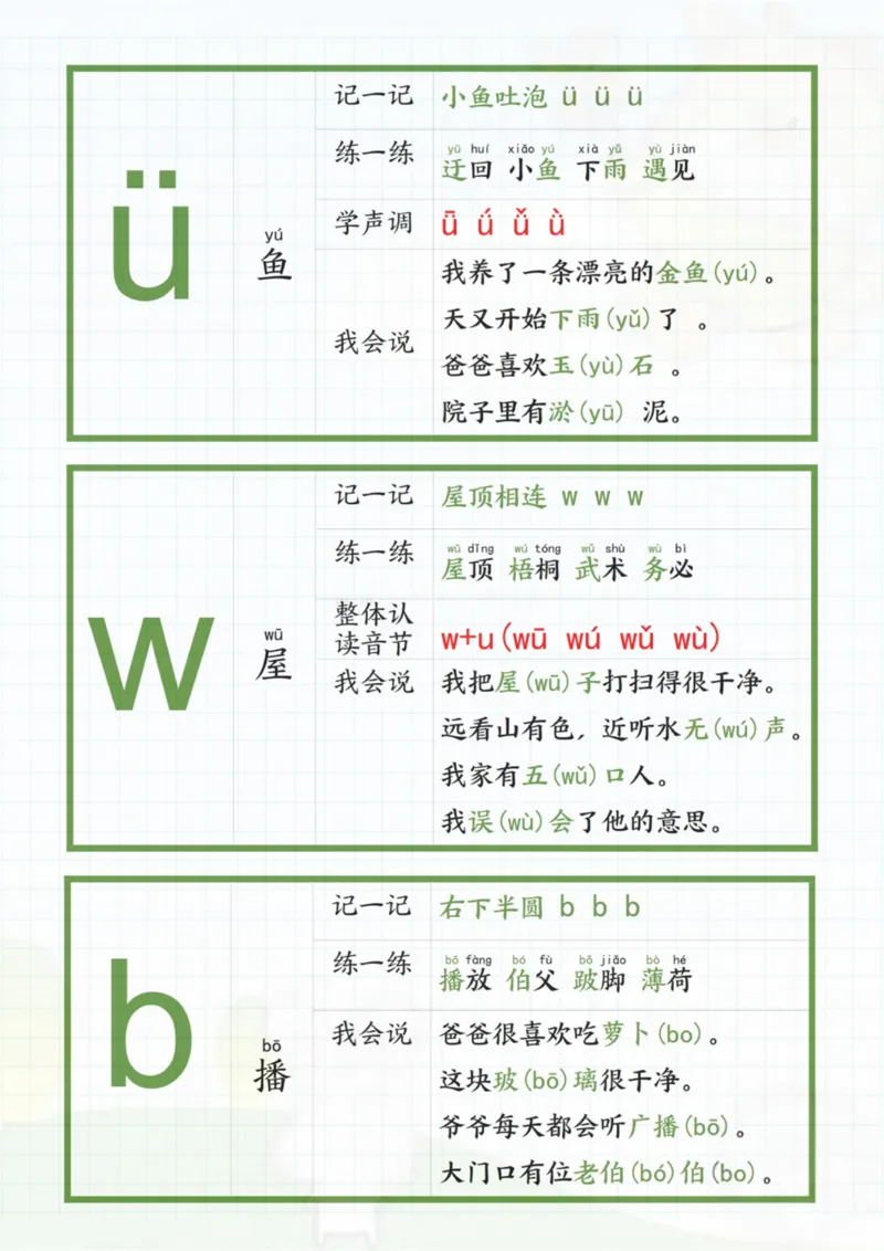 1_一年级上册拼音贴_一到六小学晨读晚默晨诵晚读_24秋一年级上册各类资料(小纸条知识点默写单)
