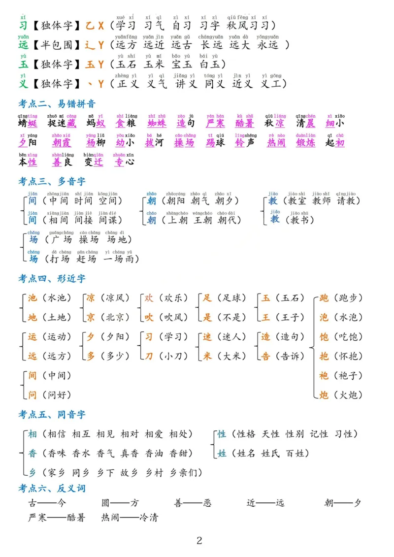 2.18☆第五单元考点总结_一年级上下册资料_小学一年级学习资料-25年更新版_1-02、小学一年级语文下册_3-6-2-1、复习、知识点、归纳汇总_部编（人教）版_精品总结类资料（背读类）