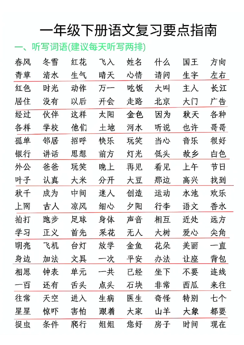 1132一年级下册语文复习要点指南_一年级上下册资料_一年级下册小红书同款资料_一下数学