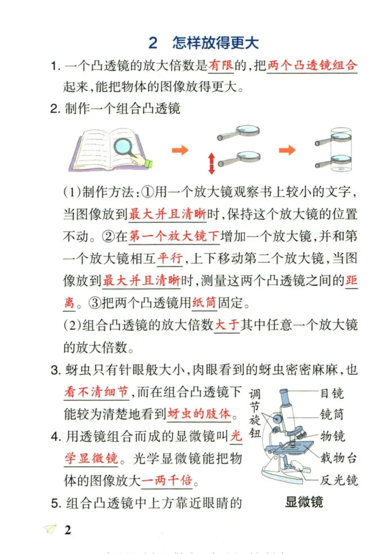 6年科学上册《基础知识手册》 教科版