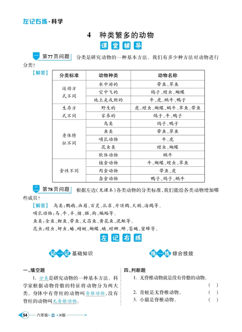 科学教科版左记右练6年级上册_2024年人教版小学数学一二三四五六年级上册下册期中期末试a0747_小学全科《同步练习+精品试卷》打包下载（1-6年级单元月考期中期末试卷）_小学科学