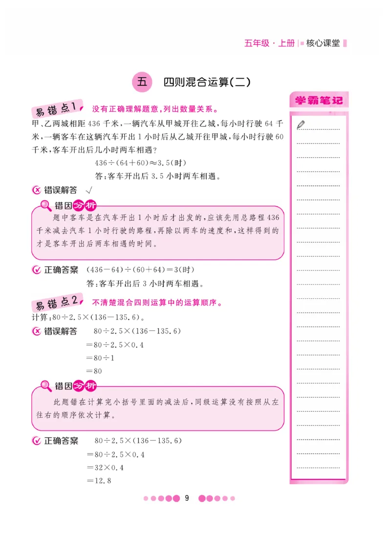 《核心课堂》5年级数学上册（冀教版）册_2024年人教版小学数学一二三四五六年级上册下册期中期末试a0747_小学全科《同步练习+精品试卷》打包下载（1-6年级单元月考期中期末试卷）