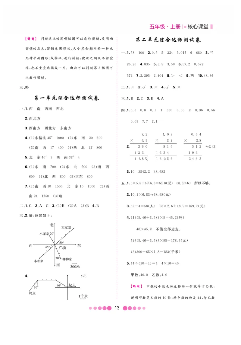 《核心课堂》5年级数学上册（冀教版）册_2024年人教版小学数学一二三四五六年级上册下册期中期末试a0747_小学全科《同步练习+精品试卷》打包下载（1-6年级单元月考期中期末试卷）
