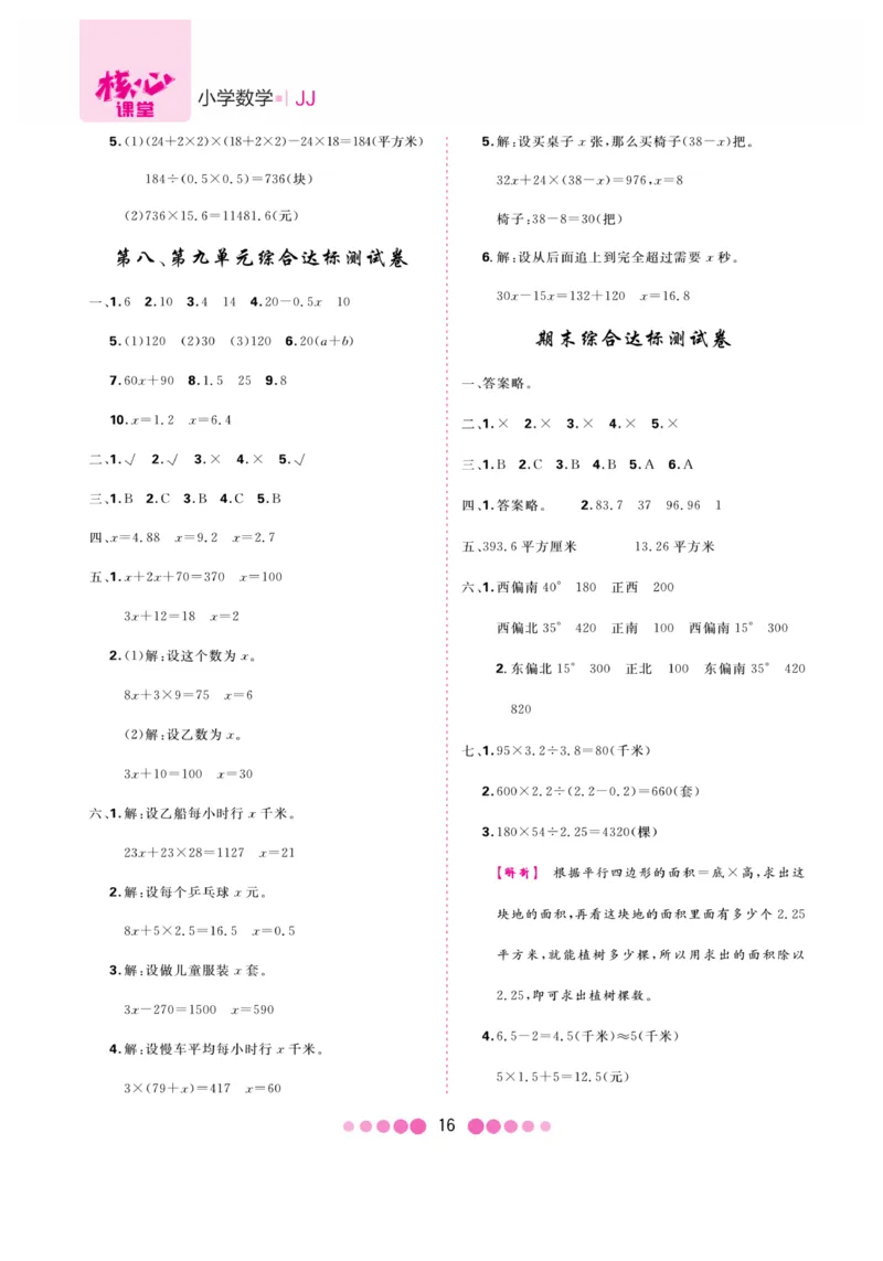 《核心课堂》5年级数学上册（冀教版）册_2024年人教版小学数学一二三四五六年级上册下册期中期末试a0747_小学全科《同步练习+精品试卷》打包下载（1-6年级单元月考期中期末试卷）