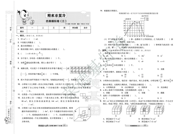 好卷五年级下册数学北京版B部分_2024年人教版小学数学一二三四五六年级上册下册期中期末试a0747_小学全科《同步练习+精品试卷》打包下载（1-6年级单元月考期中期末试卷）_小学数学